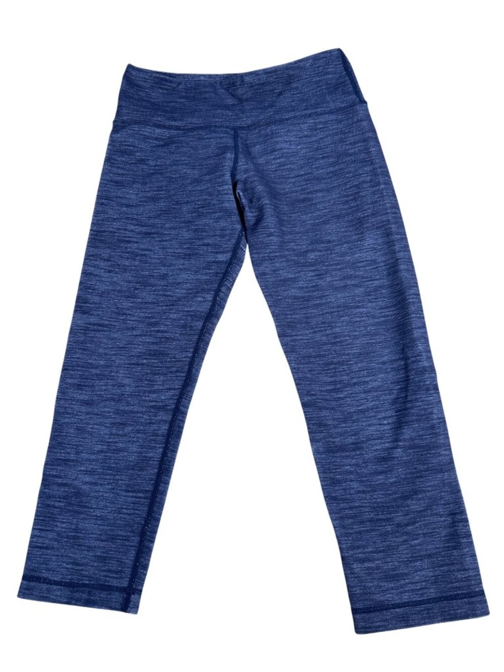 Lululemon Navy Heathered Leggings Size 4 Cropped High-Waist Stretch Yoga Pants